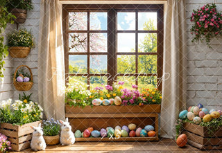 Tende per finestre floreali di Pasqua Retro di Kate Designed by Emetselch