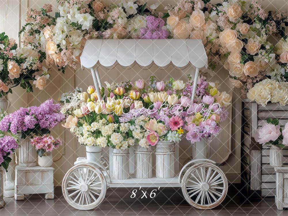 Kate Spring White Flower Cart Backdrop Designed by Mini MakeBelieve
