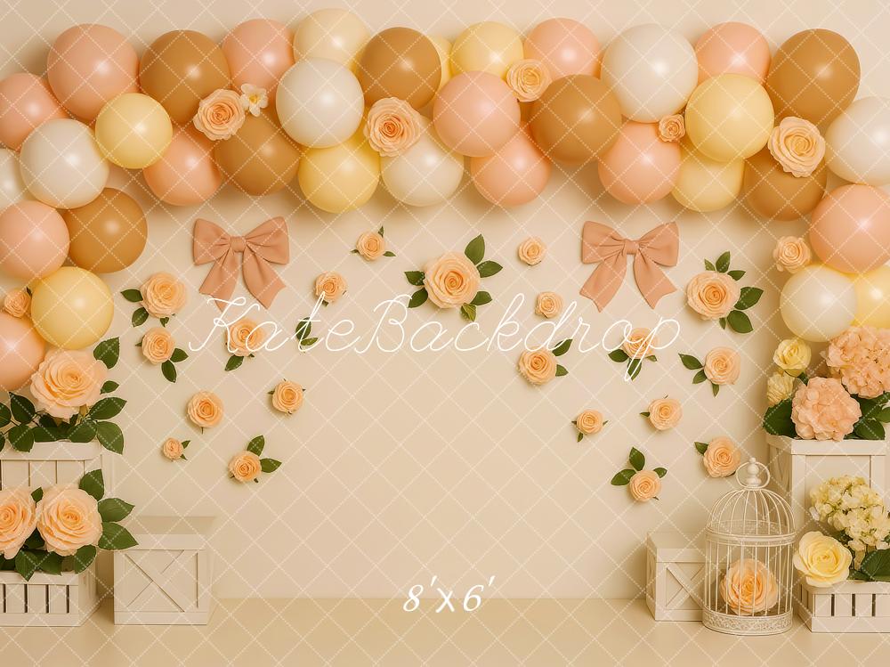 Fondos de Globo Rosa Suave Beige para Cake Smash Designed by Patty Roberts