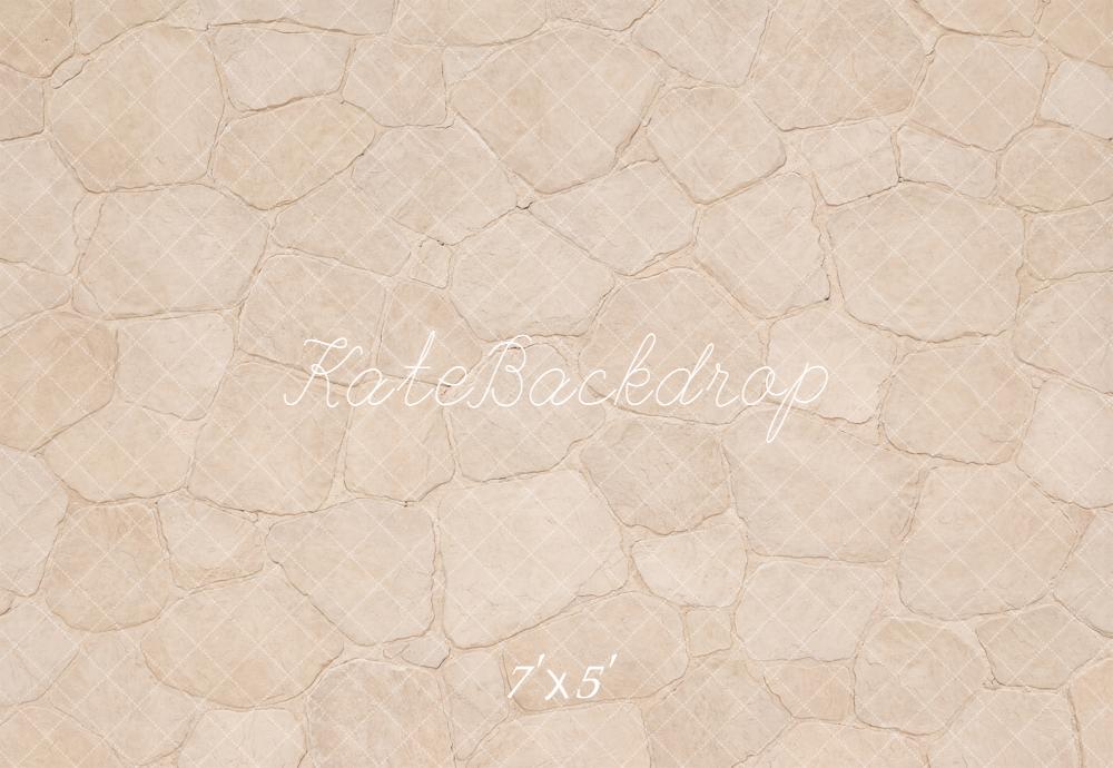 Kate Beige Cobblestone Floor Printed Backdrop Designed by Emetselch