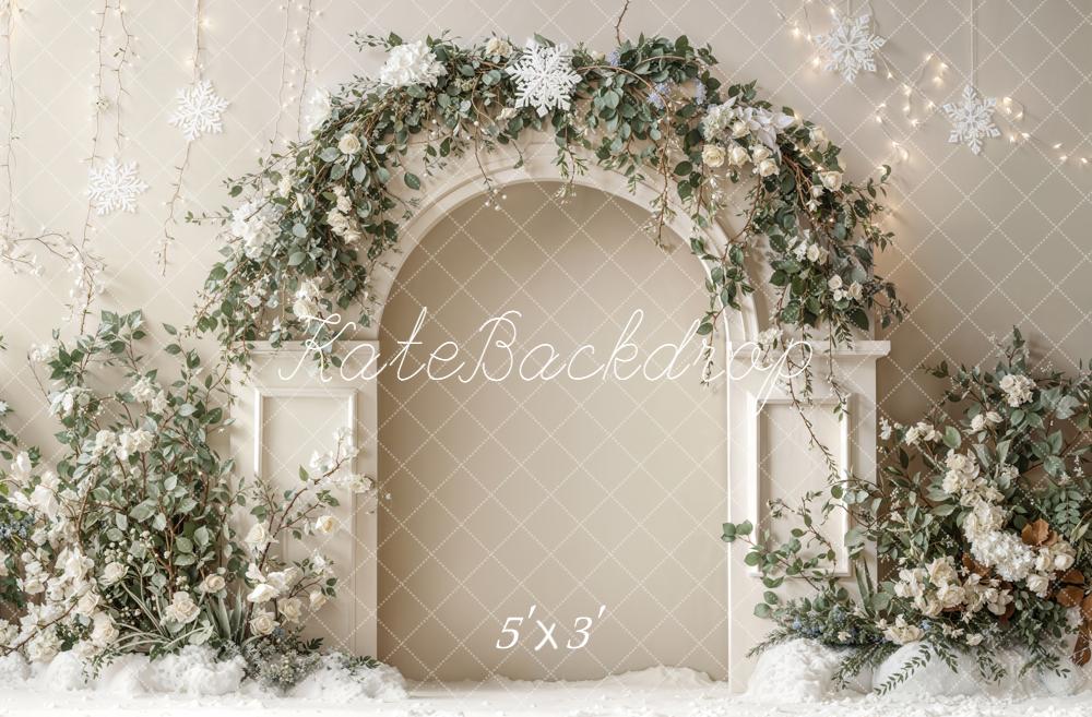 Kate Winter Flower Arch Snowflake Backdrop Designed by Emetselch