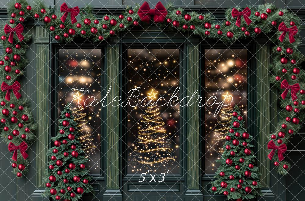 Kate Christmas Tree Window Garland Lights Backdrop Designed by Mini MakeBelieve