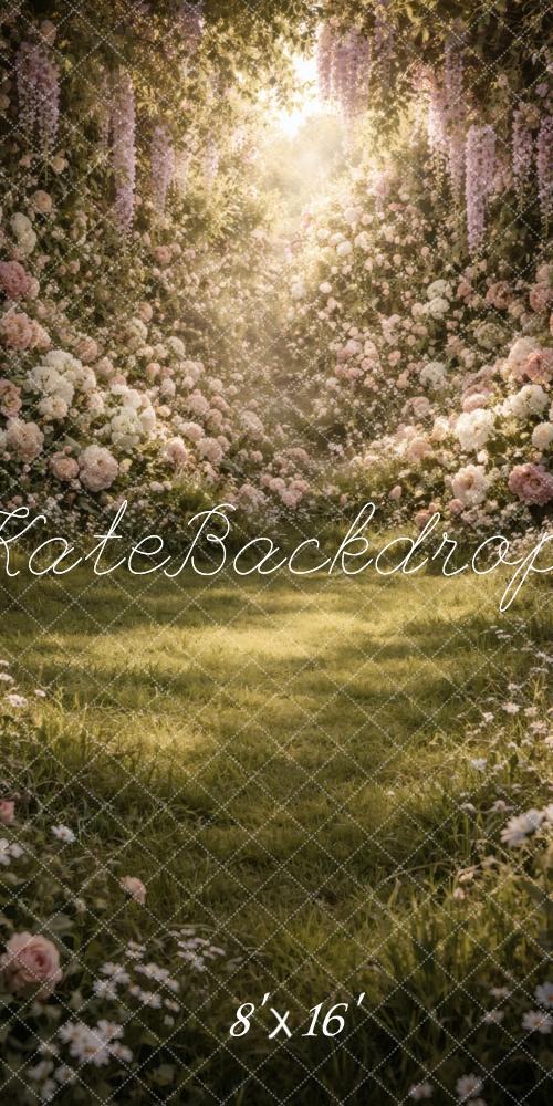 Kate Sweep Flower Arch Garden Pathway Printed Backdrop Designed by Vertigo Productions