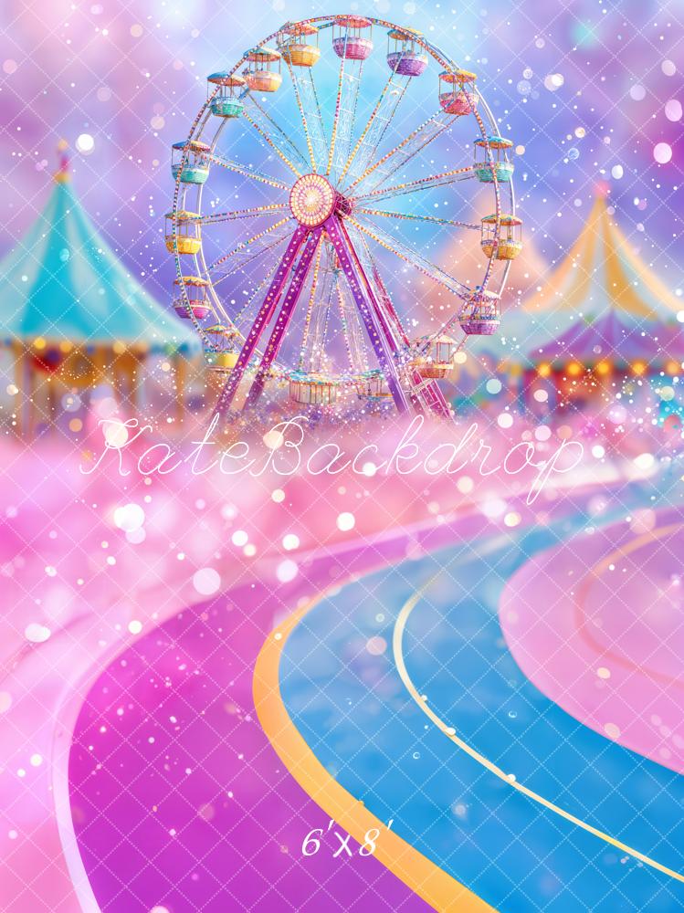 Parque de Diversiones Carnaval Rueda de la Fortuna Fondo Rosa Designed by Emetselch