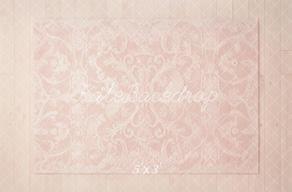 Kate Pink Ornate Damask Pattern Floor Backdrop Designed by Kate Image