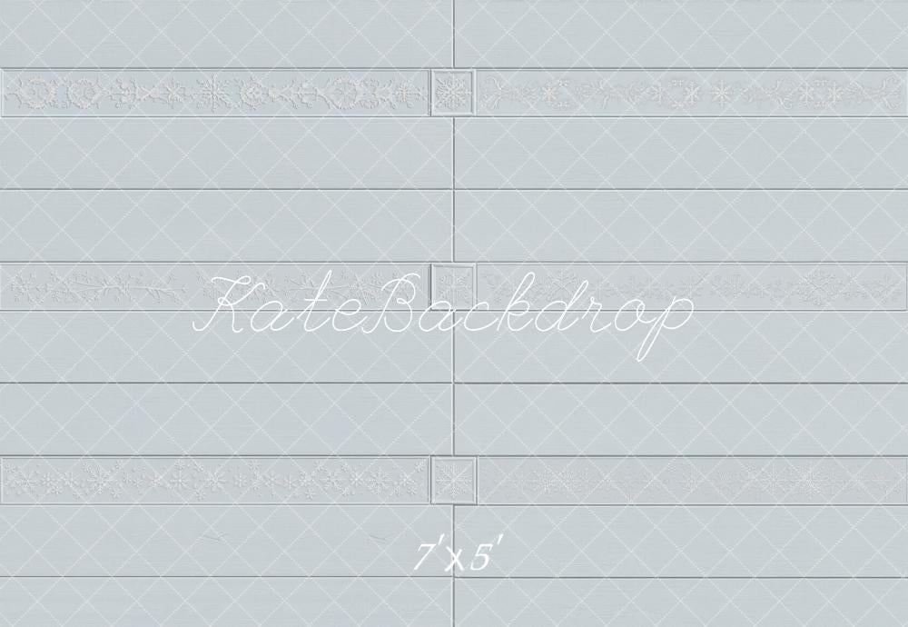 Kate Light Blue Ornate Panel Floor Printed Backdrop Designed by Emetselch