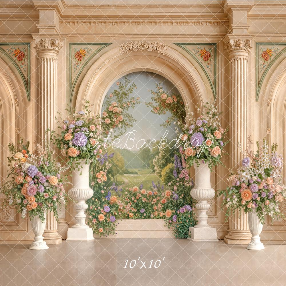 Kate Spring Flower Arch Classical Columns Garden Backdrop Designed by Emetselch