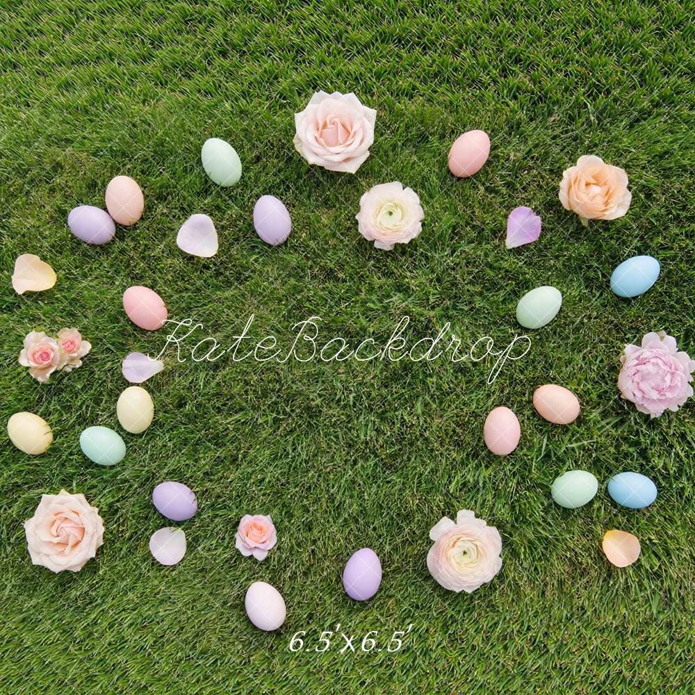 Kate Easter Bunny Pastel Eggs Flowers Grass Floor Backdrop Designed by Mini MakeBelieve