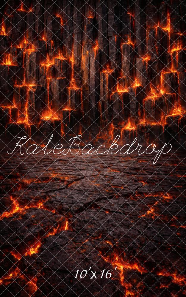 Kate Sweep Lava Cracked Floor and Wall Printed Backdrop Designed by Vertigo Productions