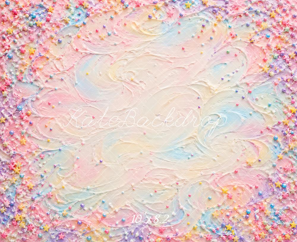 Kate Sweet Pastel Frosting Texture Sprinkles Printed Backdrop Designed by Vertigo Productions