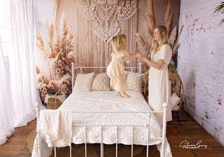 Bohemian Macrame Floral Foto Achtergrond Designed by Emetselch