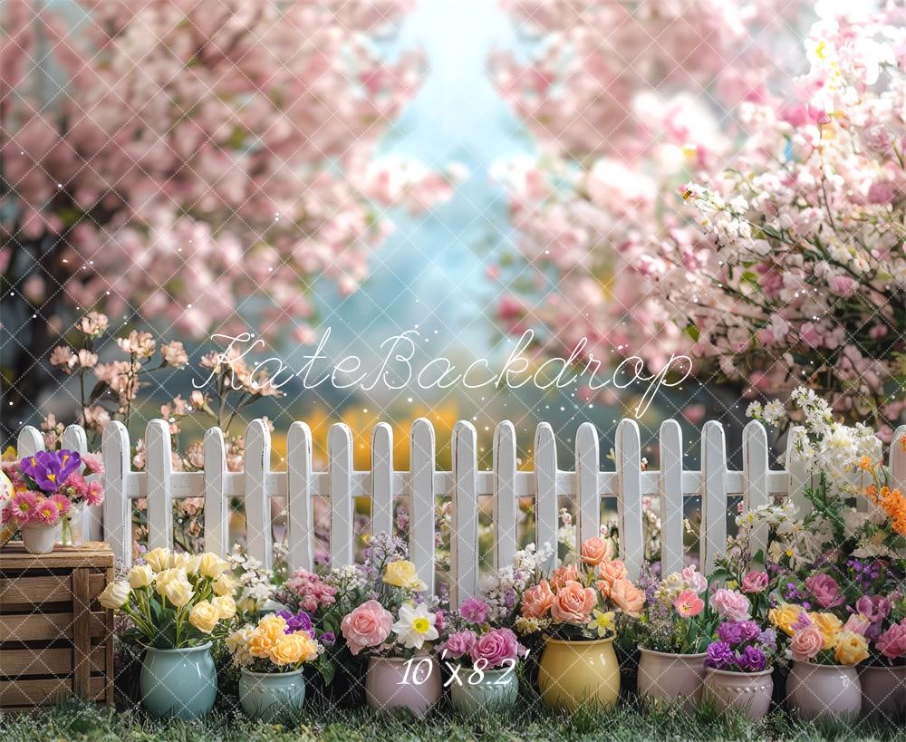Fondo de Cerca Floral de Primavera Diseñado por Mini MakeBelieve