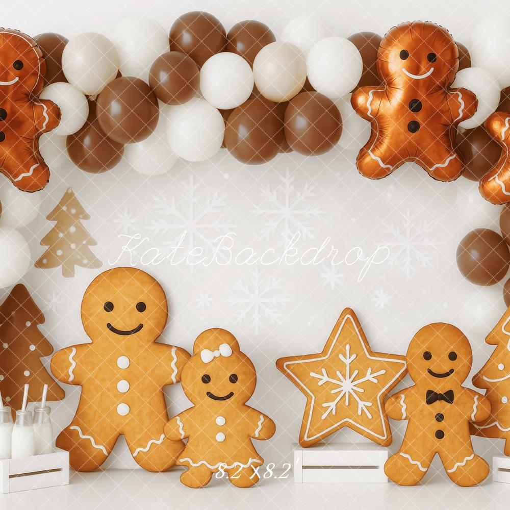 Kate Christmas Cake Smash Gingerbread Balloon Backdrop Designed by Patty Roberts