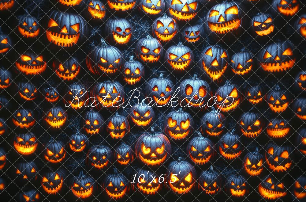 Halloween Pumpkin Lantern Wall Backdrop Designed by Mini MakeBelieve