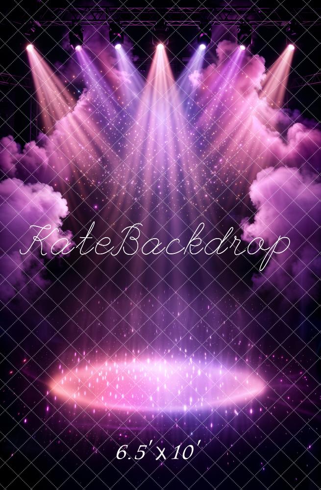Kate Purple Spotlight Glitter Stage Printed Backdrop Designed by Chain Photography