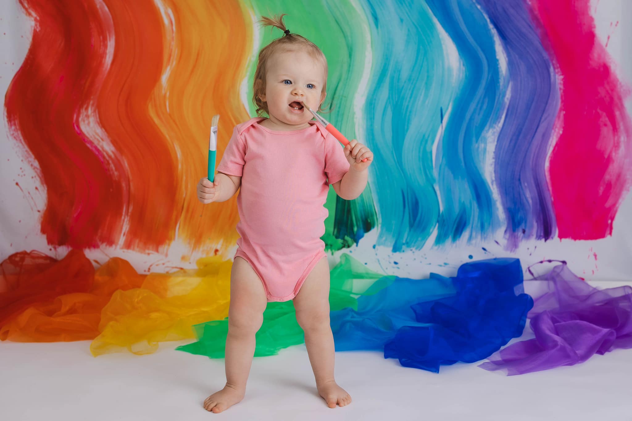 RTS Kate Curvy Rainbow Paint Backdrop for Photography Designed By Erin Larkins