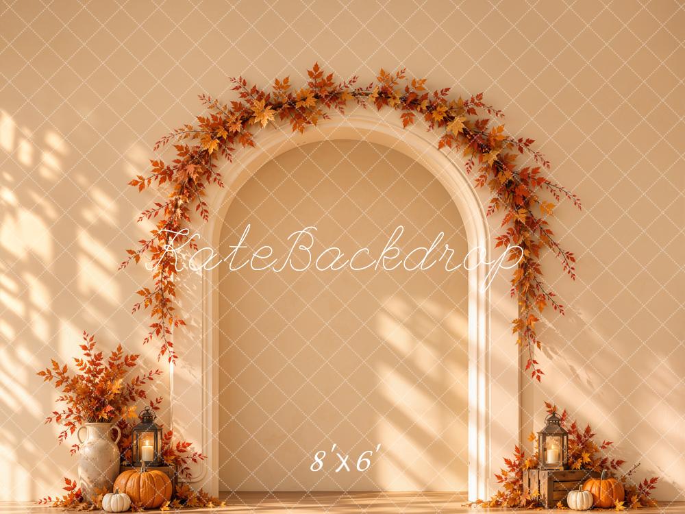 Kate Fall Maple Leaf Arch Dappled Sunlight Printed Backdrop Designed by Emetselch