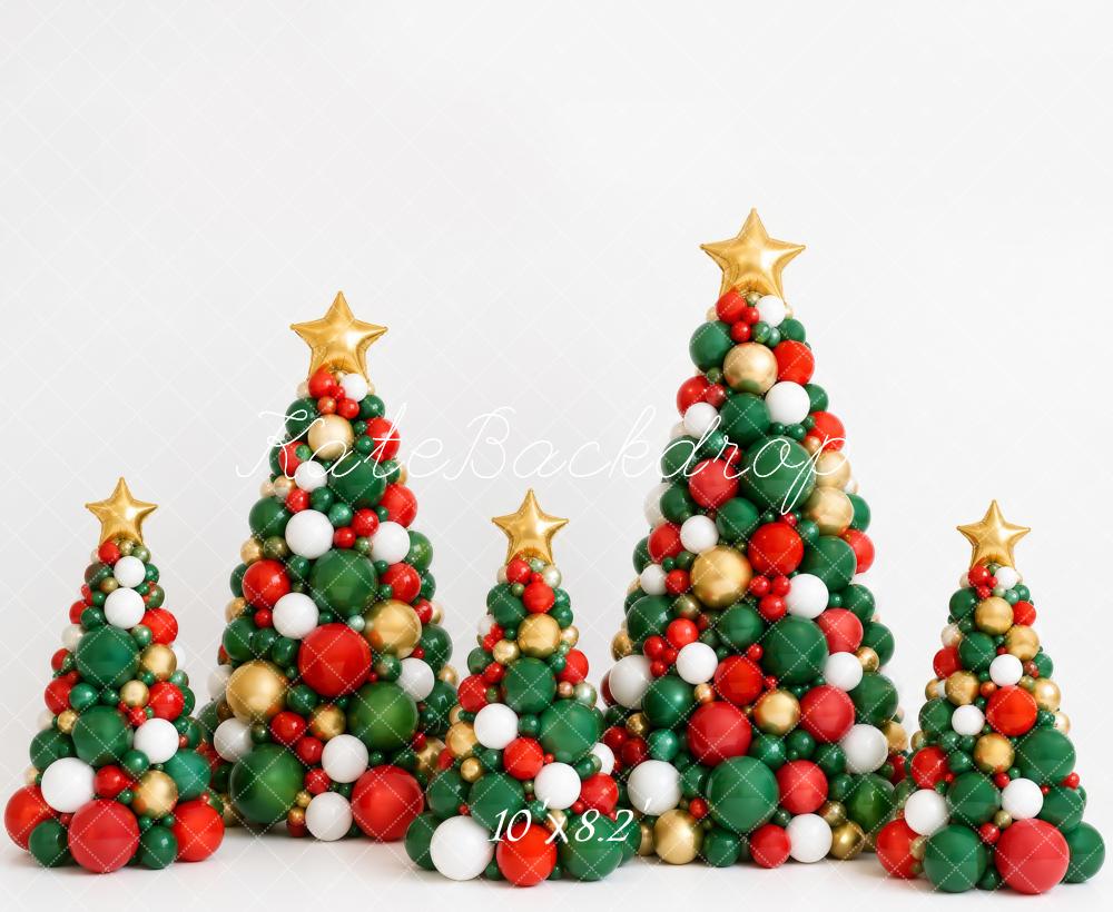Kate Christmas Balloon Christmas Trees Kids Printed Backdrop Designed by Megan Leigh Photography