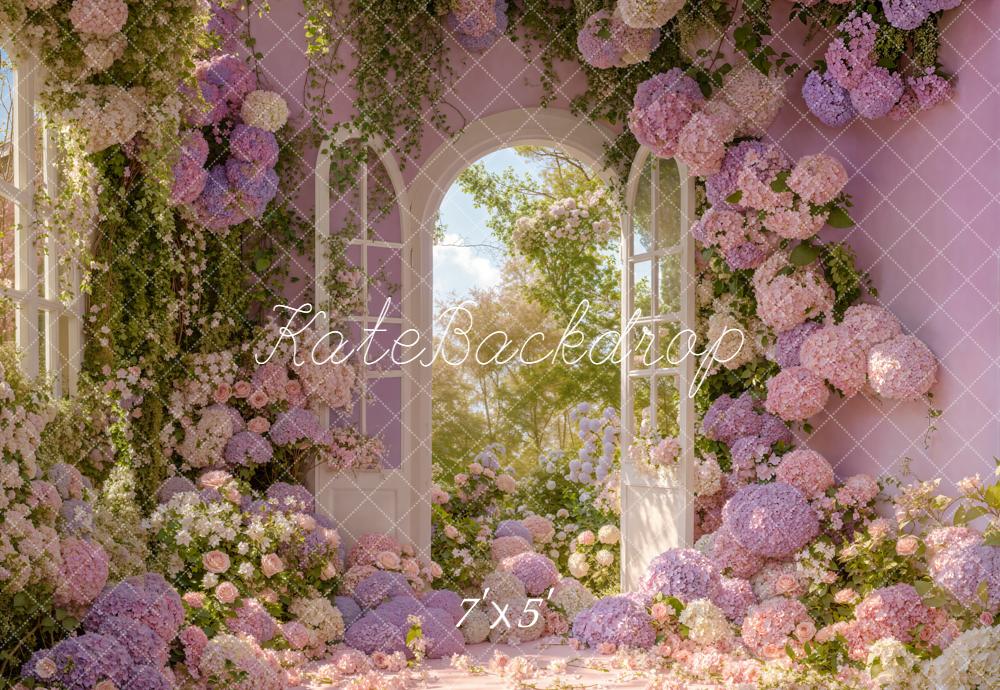 Kate Spring Flower Arch Lavender Pink Window Backdrop Designed by Emet