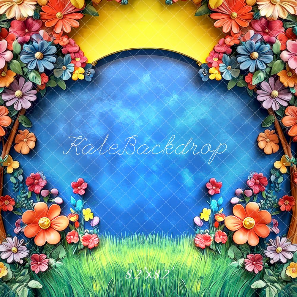 Fondo de Pared de Jardín Floral de Árbol de Regreso a Clases Diseñado por Mini MakeBelieve