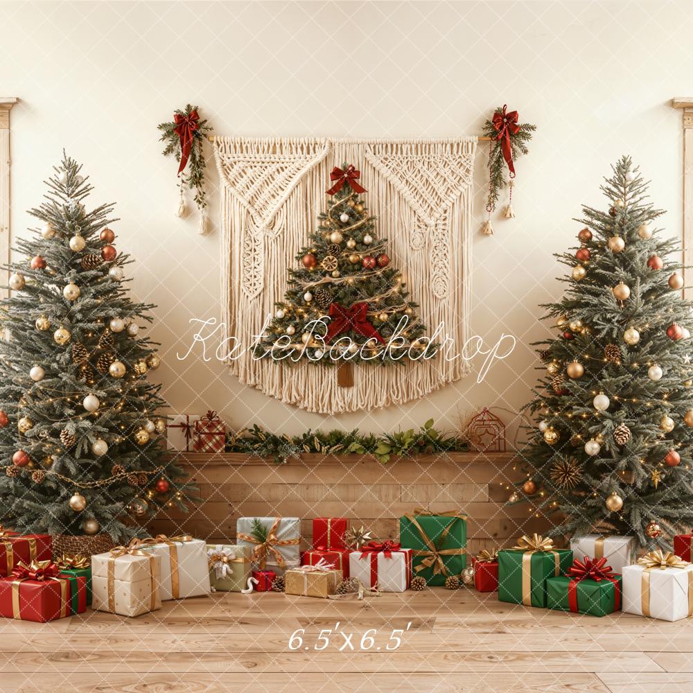 Kate Christmas Trees Boho Macrame Gifts Window Backdrop Designed by Emetselch