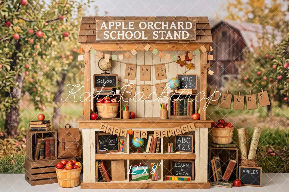 Kate Back To School Apple Orchard Stand Printed Backdrop Designed by Patty Roberts