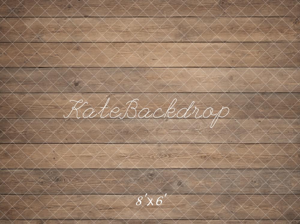 Kate Brown Rustic Wood Plank Floor Printed Backdrop Designed by Kate Image