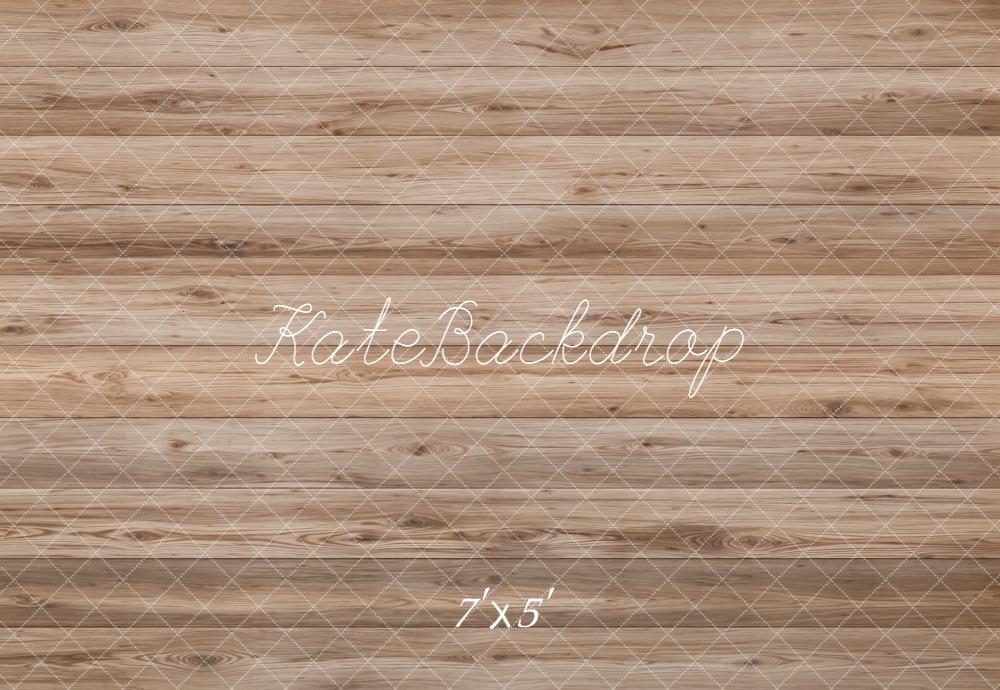 Kate Light Brown Wood Plank Floor Printed Backdrop Designed by Emetselch