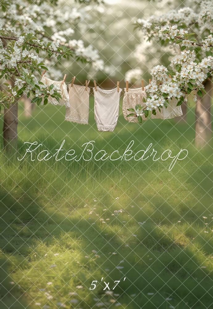 Kate Spring Blossom Orchard Clothesline Backdrop Designed by Chain Photography
