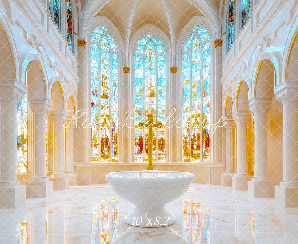Kate Elegant Church Stained Glass Backdrop Designed by Mini MakeBelieve