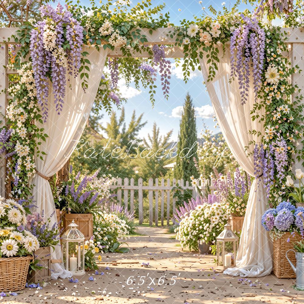 Kate Wedding Flower Arch Pergola Garden Printed Backdrop Designed by Emetselch