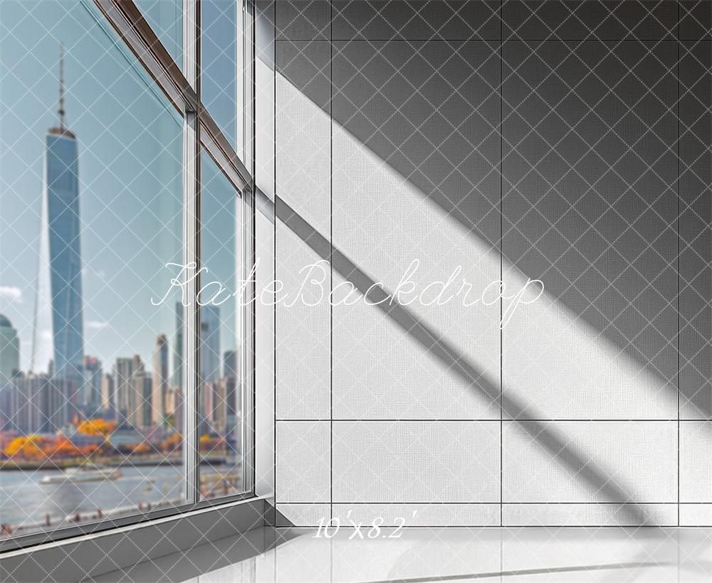 Kantoorgebouw Stadslandschap Venster Foto Achtergrond ontworpen door Mini MakeBelieve