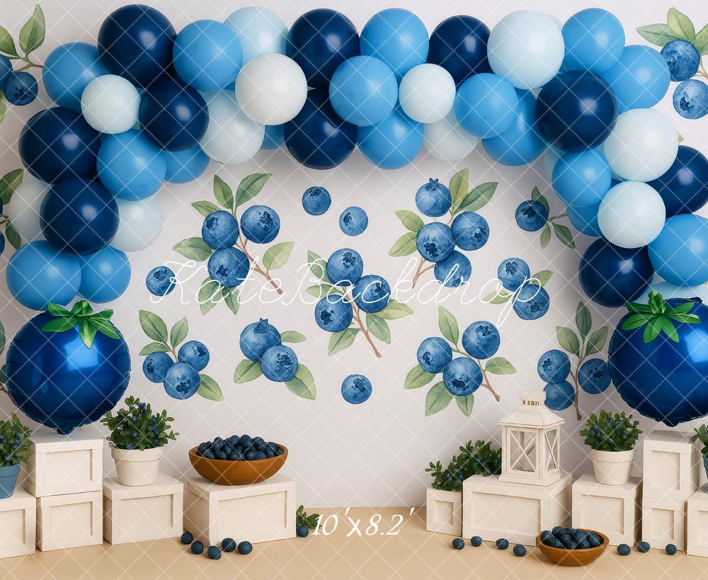 Kate Cake Smash Blueberry Balloon Arch Backdrop Designed by Patty Roberts