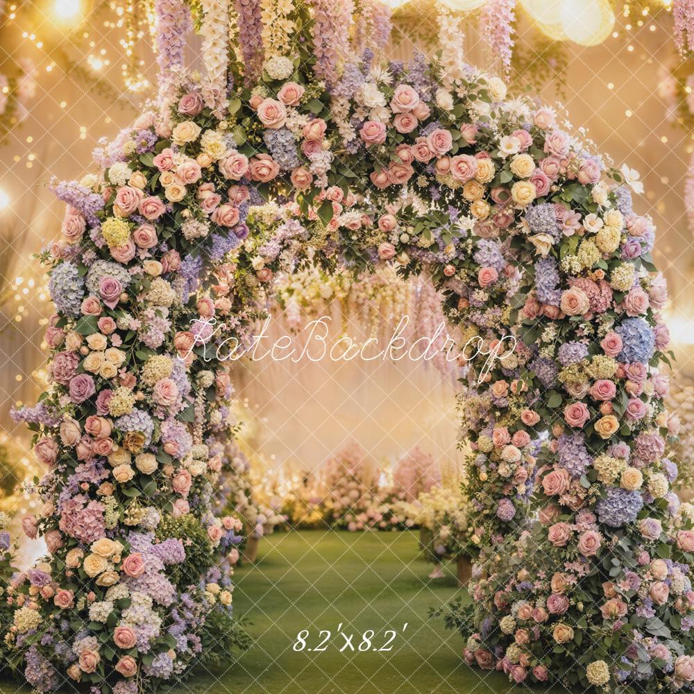 Kate Spring Flower Arch Pastel Floral Garden Backdrop Designed by Emetselch