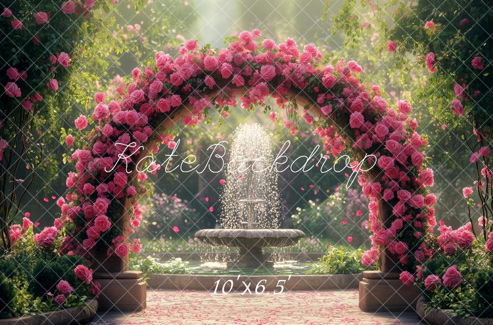 Kate Spring Flower Arch Garden Fountain Backdrop Designed by Patty Roberts