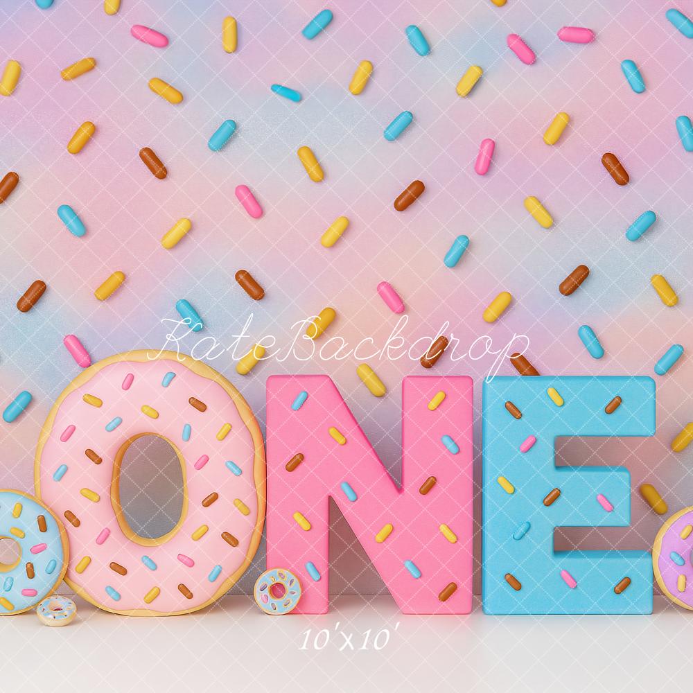 Primo Compleanno Donut Pastel Backdrop Designed by Ashley Paul