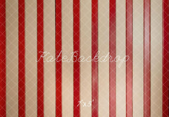 Kate Red Striped Vintage Floor Printed Backdrop Designed by Emetselch