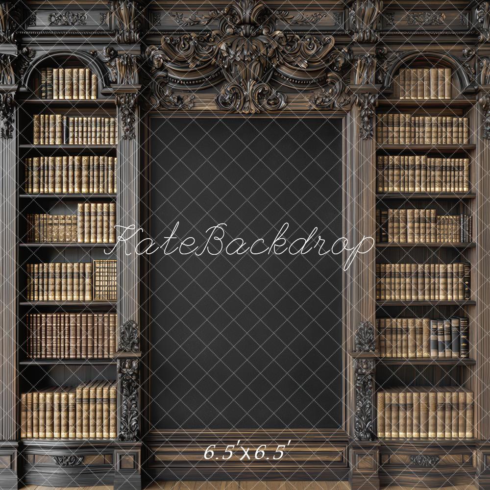 Kate Graduation Vintage Library Bookshelf Chalkboard Backdrop Designed by Mini MakeBelieve