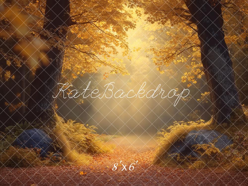 Sfondo della Foresta Autunnale con Luce Dorata progettato da Emetselch