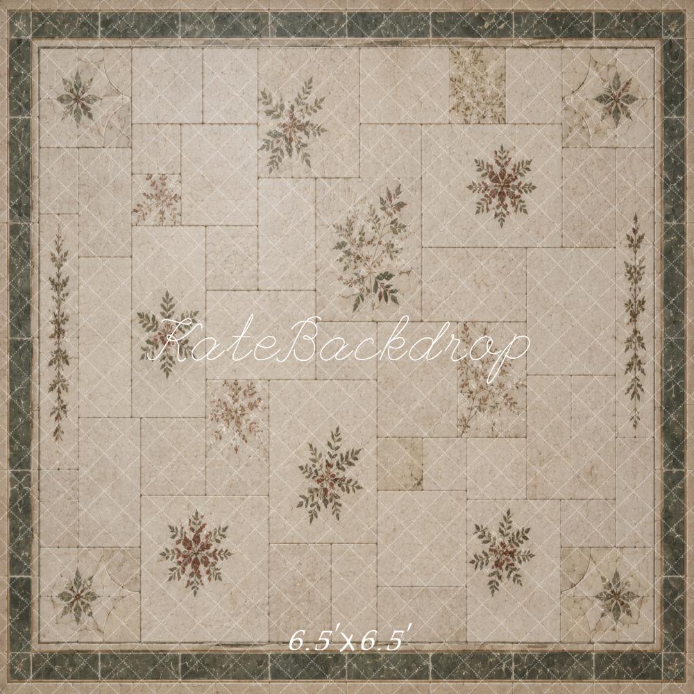 Kate Vintage Botanical Patterned Floor Printed Backdrop Designed by Vertigo Productions