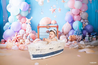 Fondo de globos coloridos del mar Cake Smash Designed by Emetselch
