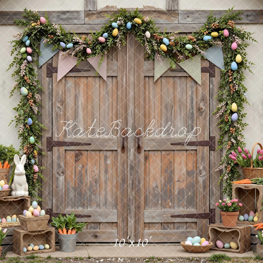 Kate Easter Bunny Eggs Rustic Barn Flowers Backdrop Designed by Mini MakeBelieve
