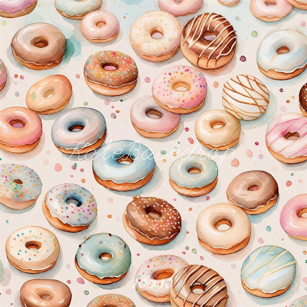 Watercolor Donuts Foto Achtergrond Designed by Mandy Ringe Photography
