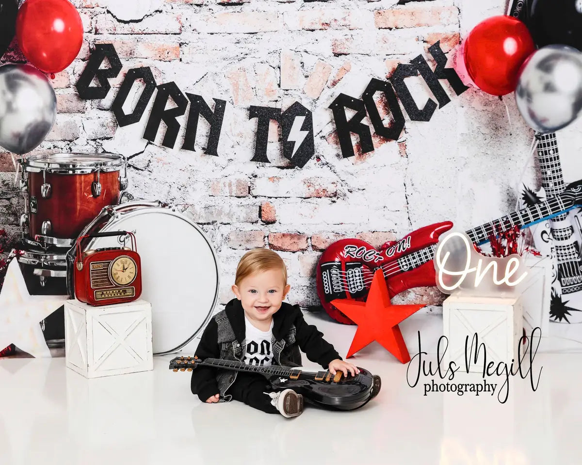 Kate Born to Rock with Guitar Children Backdrop Designed by Megan Leigh Photography