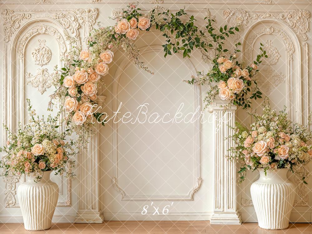 TEST Kate Spring Flower Arch Cream Ornate Wall Backdrop Designed by Emetselch