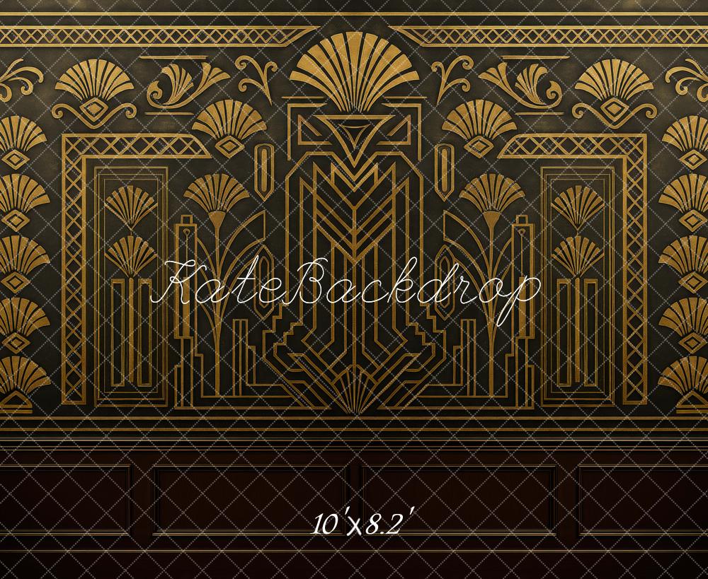 Kate Art Deco Gold Pattern Wall Backdrop Designed by Mini MakeBelieve