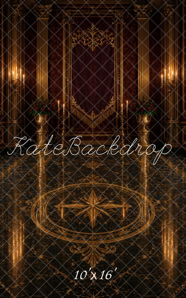 TEST Kate Sweep Gothic Burgundy Palace Columns Marble Printed Backdrop Designed by Vertigo Productions
