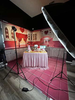 Kate Valentine Fashion Doll Pink Kitchen Printed Backdrop Designed by Emetselch