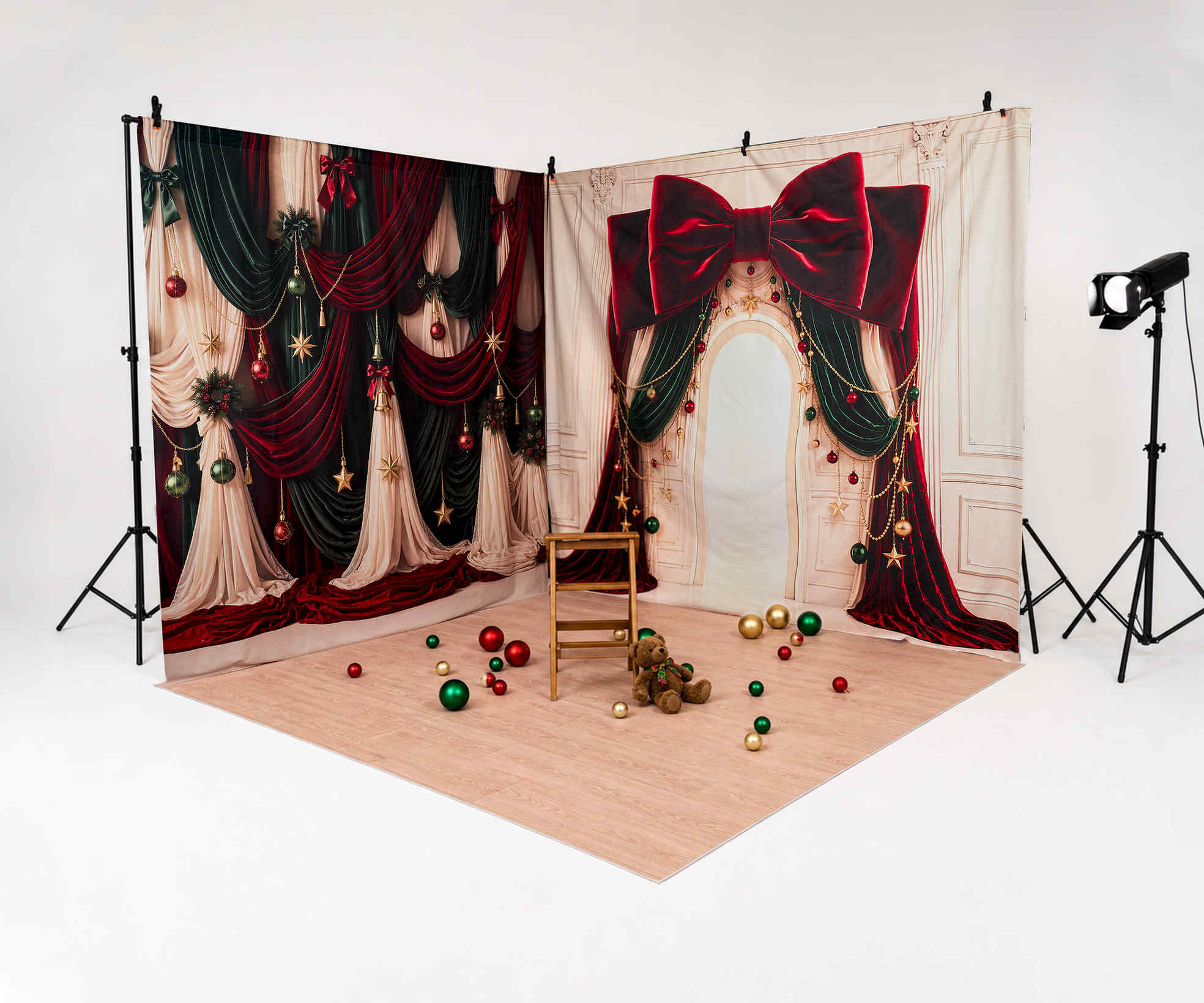 Kate Christmas Bow Archway Draping Photo Kit Photography Backdrops&Props Themed Bundle(US ONLY)