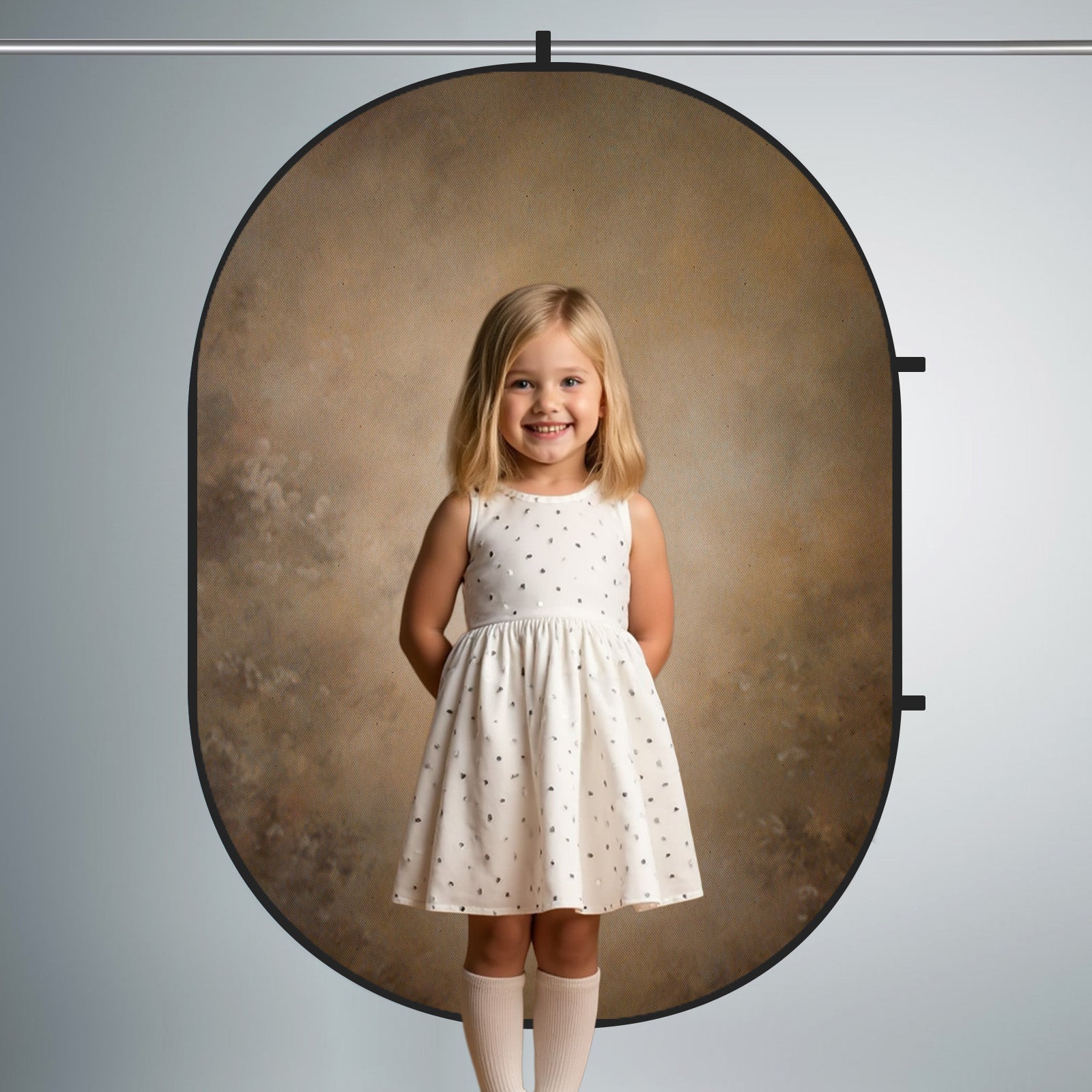 RTS Kate Abstract Dark Blue / Brown Microfiber Collapsible Backdrop for Photography 5X6.5ft(1.5x2m) (US Only)